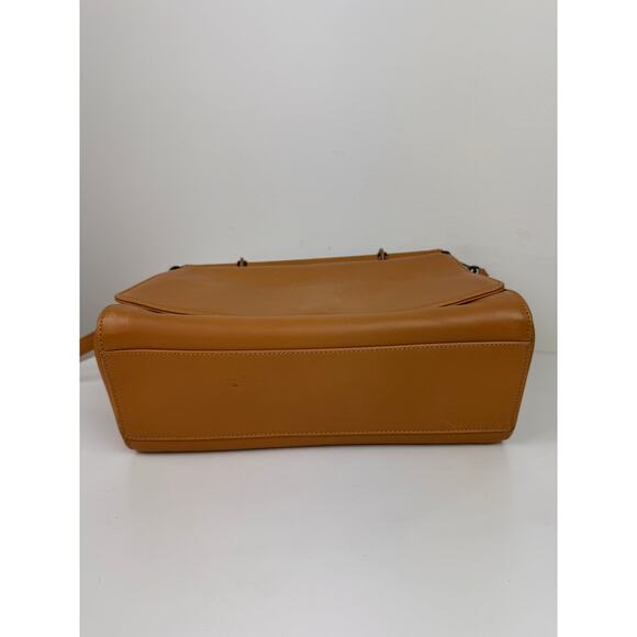 Vintage COACH Handbag Tan Leather Inner Pocket Magnetic Top Handle Crossbody Bag - Picture 8 of 15